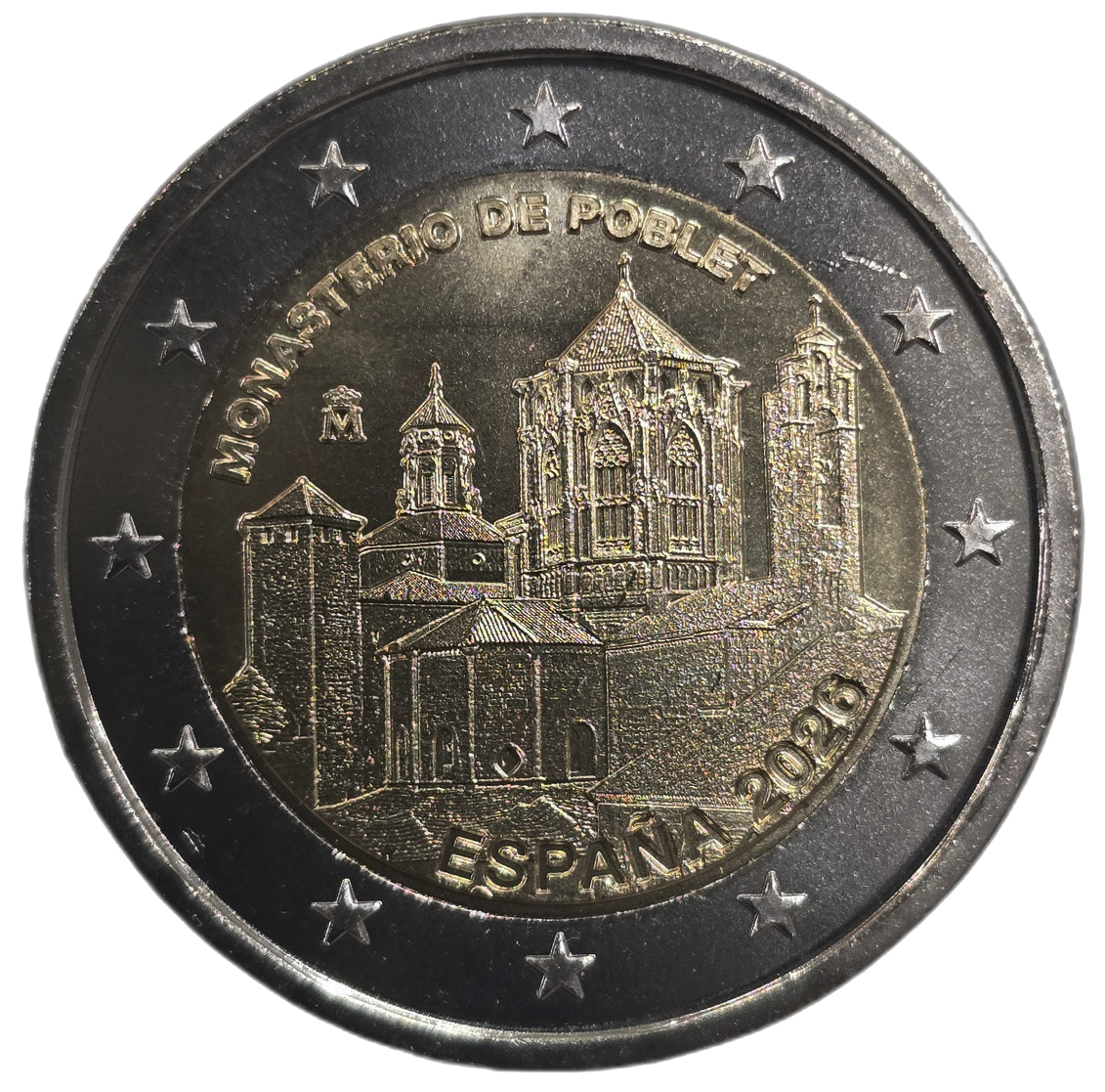 2 euros conmemorativa Patrimonio Mundial, Monasterio de Poblet